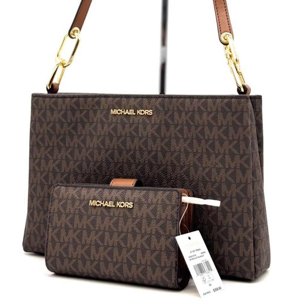Michael Kors Trisha Triple Compartment Crossbody Bag & Bifold Zip Chain Wallet